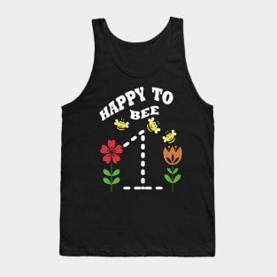 Birthday One Year Old Happy To Bee 1 Cute Bee Party Gift Tank Top